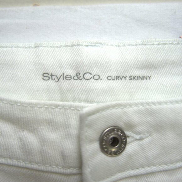 Style & Co. Women's Skinny Jeans, White, Size 10 - Picture 3 of 10